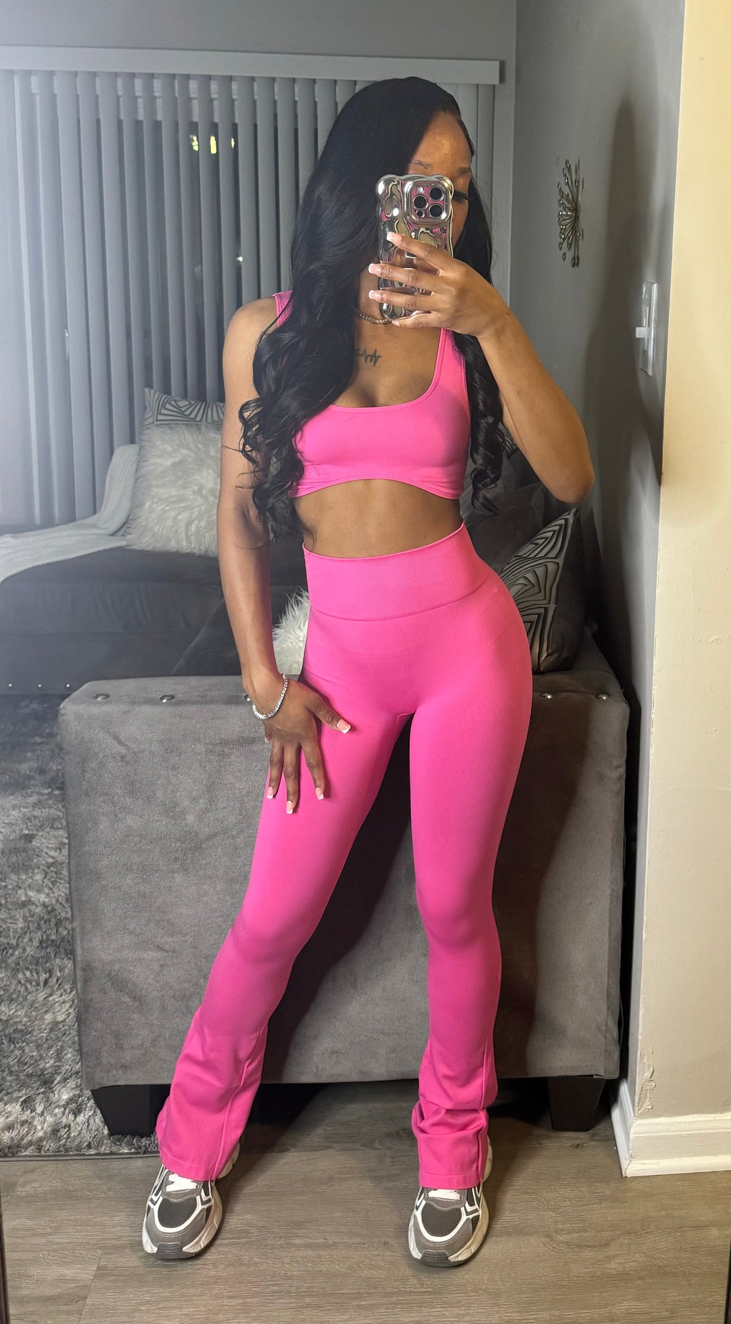 Pink Petals Pants Set